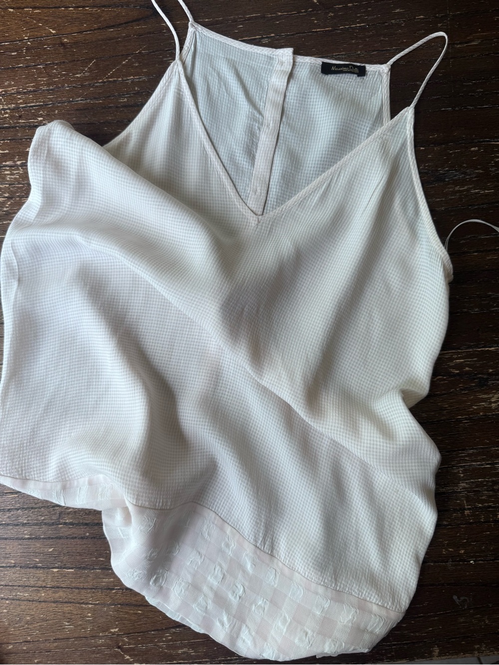 Massimo Dutti Cream V-Neck Spaghetti Strap Camisole